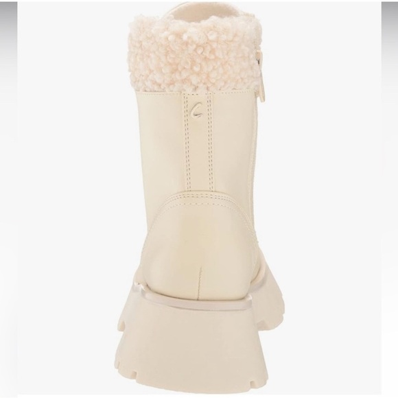 Circus NY -Sam Edelman Cream Lace-Up Boots with Fur Lining 8.5 NEW - Picture 5 of 7